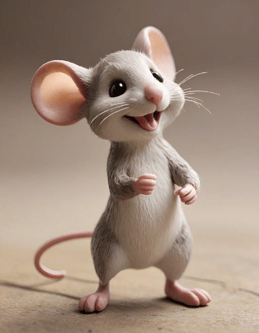 a small toy mouse standing on a table