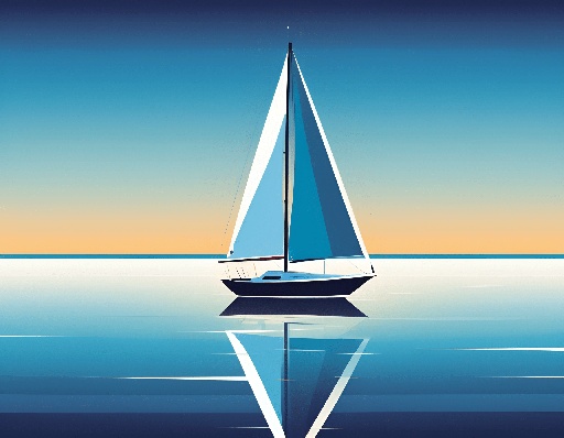a sailboat floating on the water at sunset